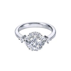 White Gold Diamond Halo Engagement Ring