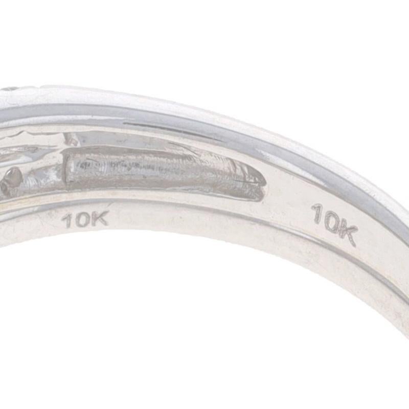 White Gold Diamond Halo Engagement Ring & Wedding Band - 10k Round 3/4ctw For Sale 4