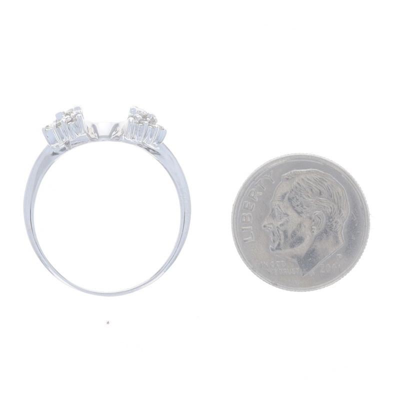 White Gold Diamond Halo Engagement Ring & Wedding Band 14k Princess & Rnd .50ctw For Sale 1