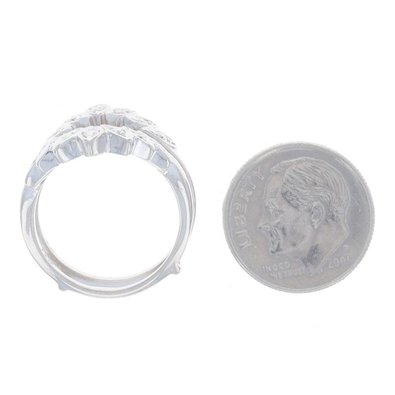 Women's White Gold Diamond Halo Enhancer Ring 14k Round .40ctw Wrap Jacket Wedding Band For Sale