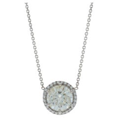 Collana aureola con diamanti in oro bianco da 18 1/4" - 14k Round 2.18ctw Regolabile