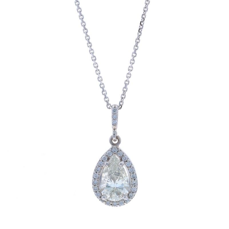 Contenuto del metallo: Oro bianco 14k

Informazioni su A. Stone

Diamante naturale
Carati: 1,30ct
Taglio: Pera
Colore: F
Chiarezza: I1

Diamanti naturali
Carati: .20ctw
Taglio: Rotondo brillante
Colore: G
Chiarezza: SI1

Carati totali: