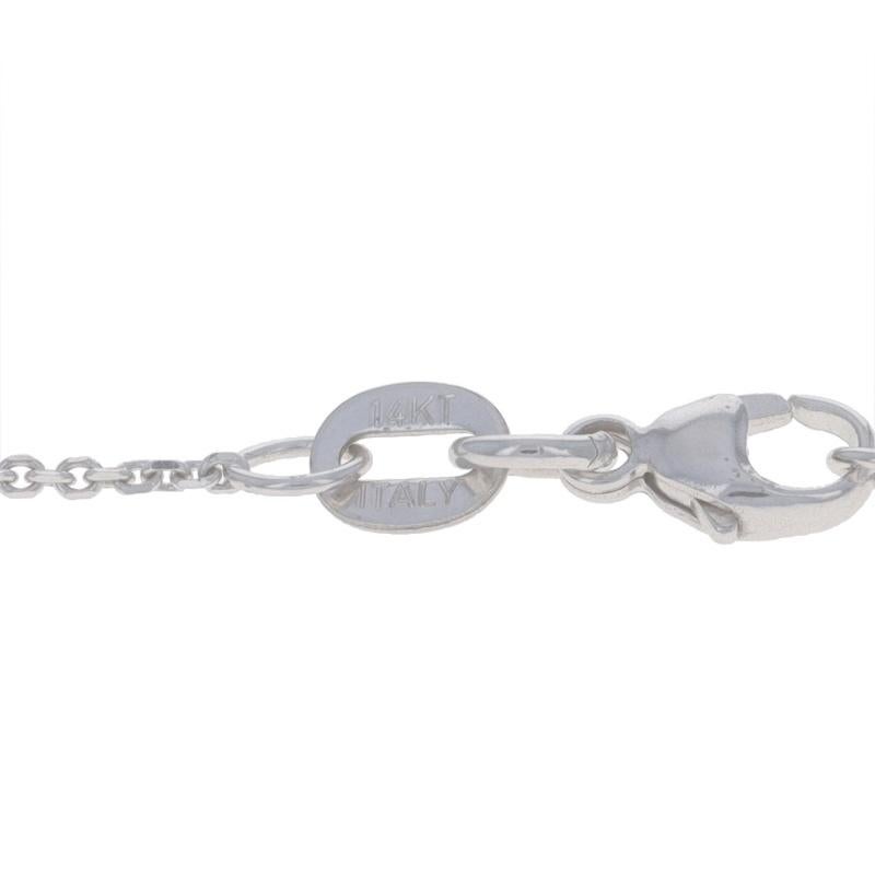 White Gold Diamond Halo Pendant Necklace - 14k Round 1.02ctw GIA Adjustable For Sale 1