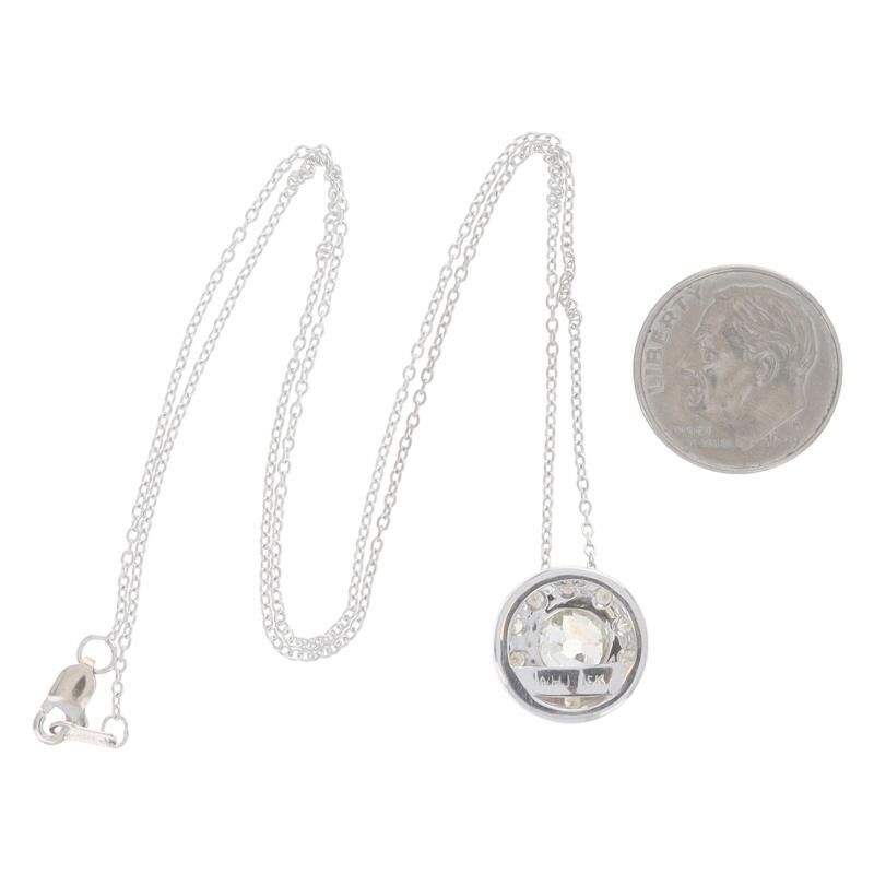 De las mujeres Collar Colgante Halo de Diamantes de Oro Blanco 16