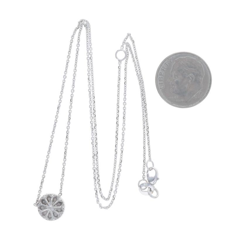 Weißgold Diamant Halo Anhänger Halskette 18 1/4