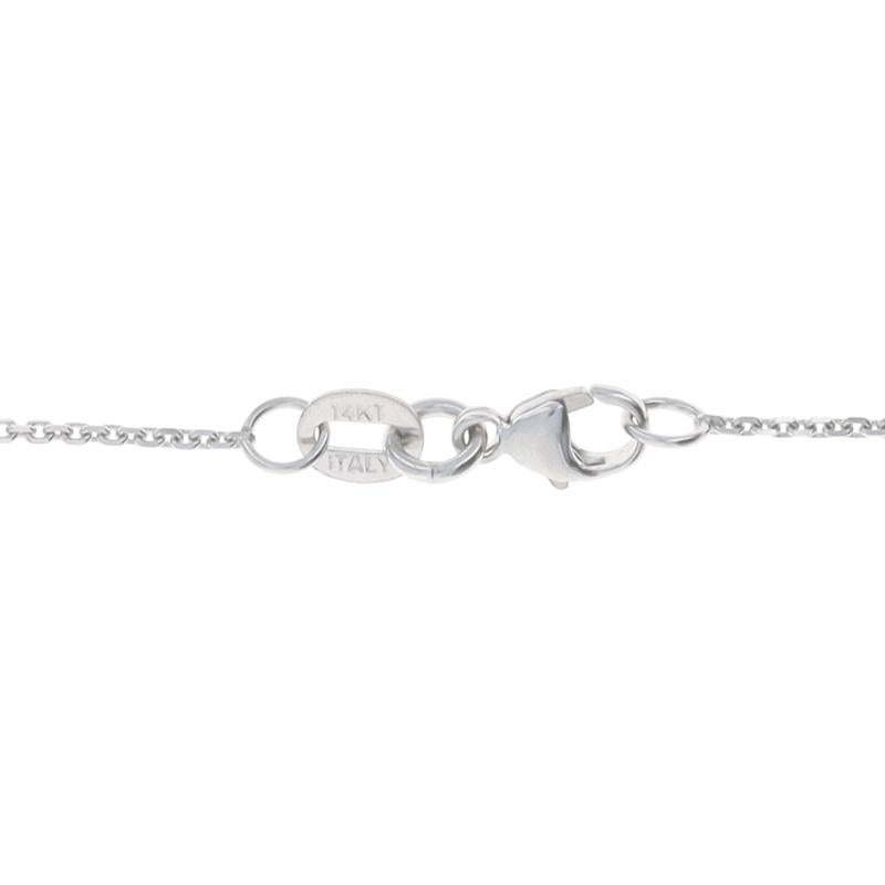 Weißgold Diamant Halo Anhänger Halskette 18 1/4