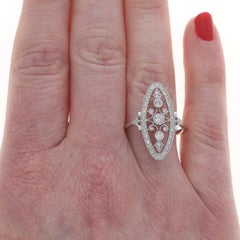 White Gold Diamond Halo Ring 10k Round & Single .40ctw Three-Stone Milgrain