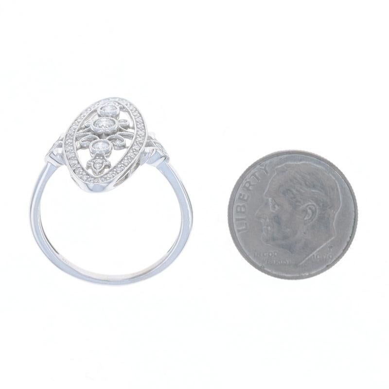 De las mujeres Anillo Halo de Diamantes de Oro Blanco 10k Redondo y Sencillo .40ctw Tres Piedras Milgrain en venta