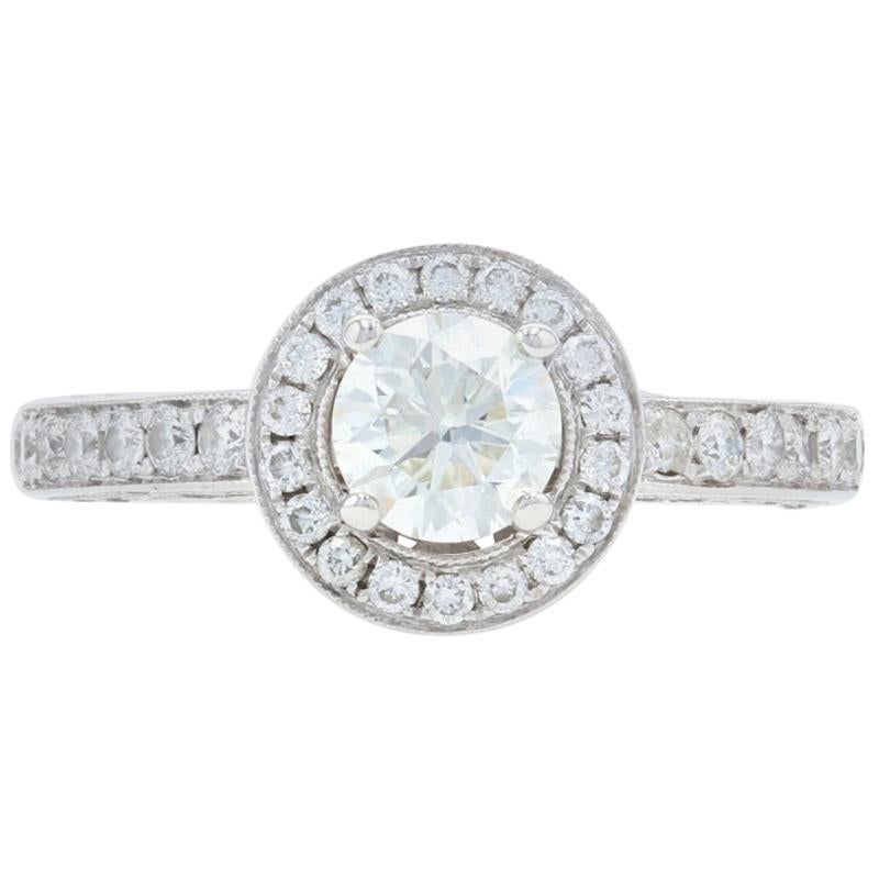 18ct White Gold Diamond Square Halo Ring - 0.27ct Diamonds main image 1