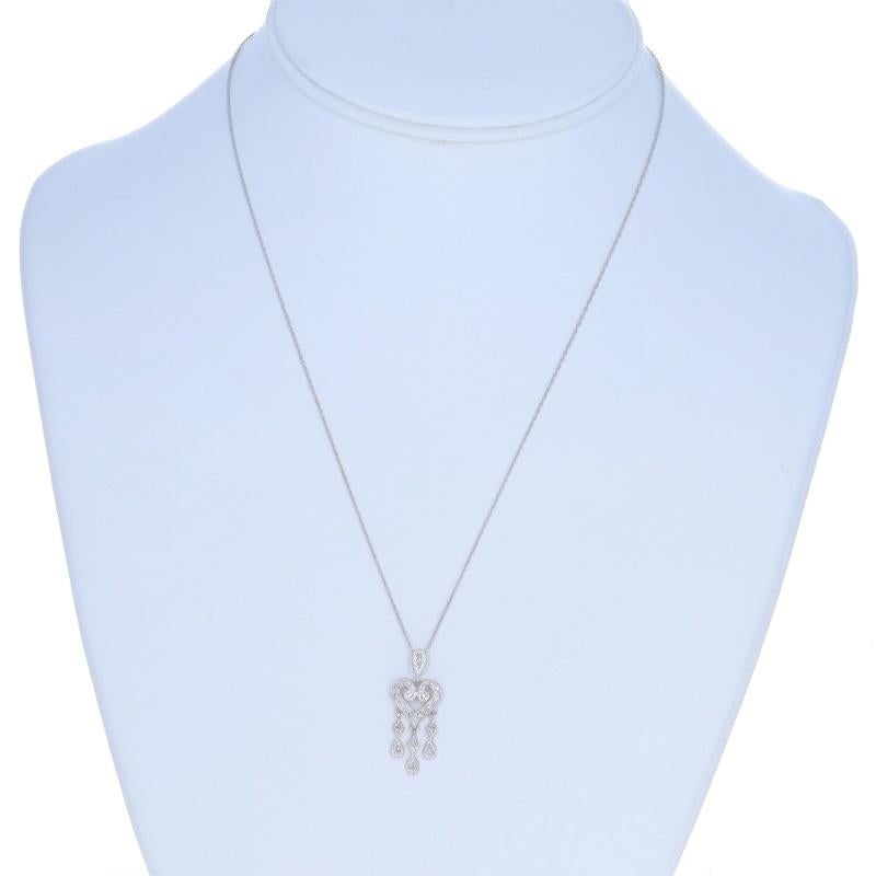 Taglio singolo Collana lampadario con diamanti in oro bianco Set di orecchini da 18