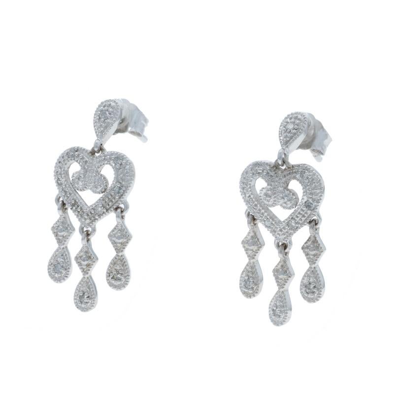 Donna Collana lampadario con diamanti in oro bianco Set di orecchini da 18