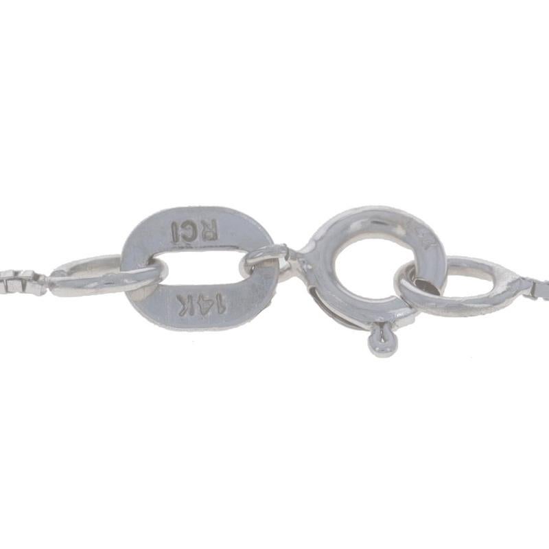 Collier pendentif cœur à cinq pierres en or blanc 16 3/4