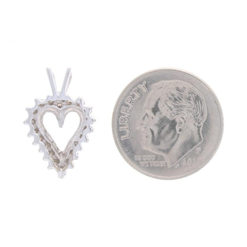White Gold Diamond Heart Pendant - 10k Round Brilliant .25ctw Love In Excellent Condition For Sale In Greensboro, NC