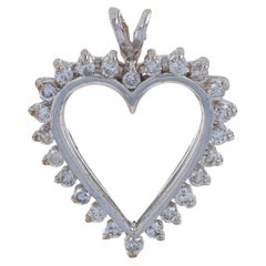 Weißgold Diamant Herz Anhänger - 14k Runde Brillant .70ctw Love Wreath