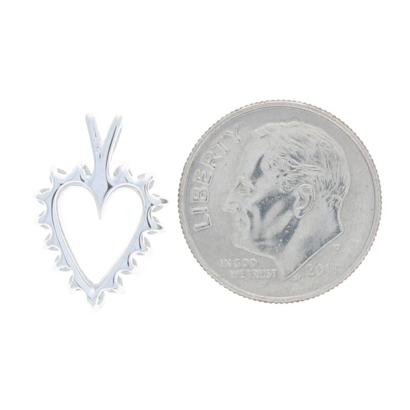 Women's White Gold Diamond Heart Pendant - 14k Single Cut .24ctw Love For Sale
