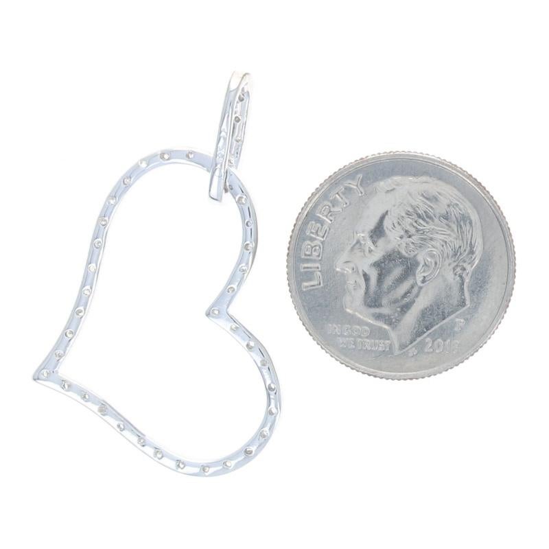 Women's White Gold Diamond Heart Pendant - 14k Single Cut .25ctw Love For Sale