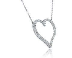Herzanhänger aus Weißgold mit Diamanten