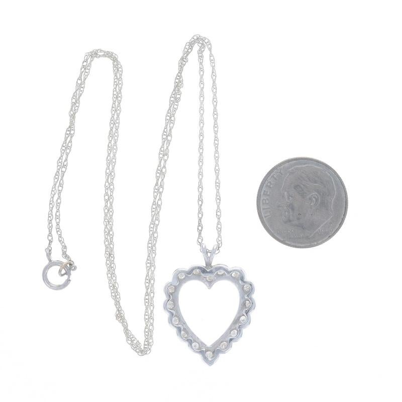 Collana con ciondolo a forma di cuore in oro bianco 17 3/4