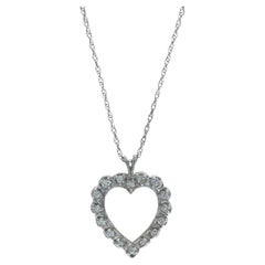 Collana con ciondolo a forma di cuore in oro bianco 17 3/4" 14k Single .32ctw Love