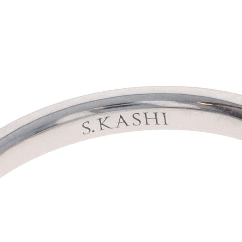 Anillo de compromiso de oro blanco con halo oculto de diamantes - 14k talla esmeralda 1,77ct en venta 1