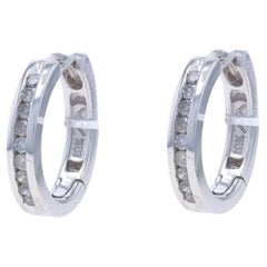 Boucles d'oreilles en or blanc avec diamants - 10k Single Cut .25ctw Pierce