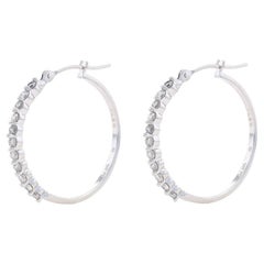 Boucles d'oreilles en or blanc avec diamants - 14k ronds brillants .50ctw Pierce