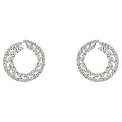  White Gold Diamond Hoop Stud Earrings 6.72ct TDW