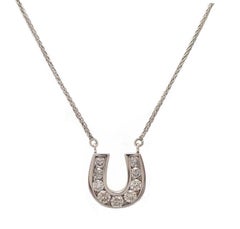 White Gold Diamond Horseshoe Pendant