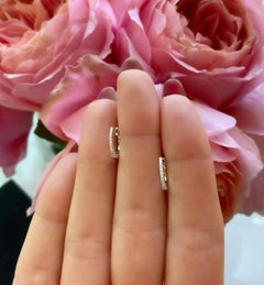 White Gold Diamond Huggie Earring Diamond Earring Small Hoop 12mm Huggie Earring