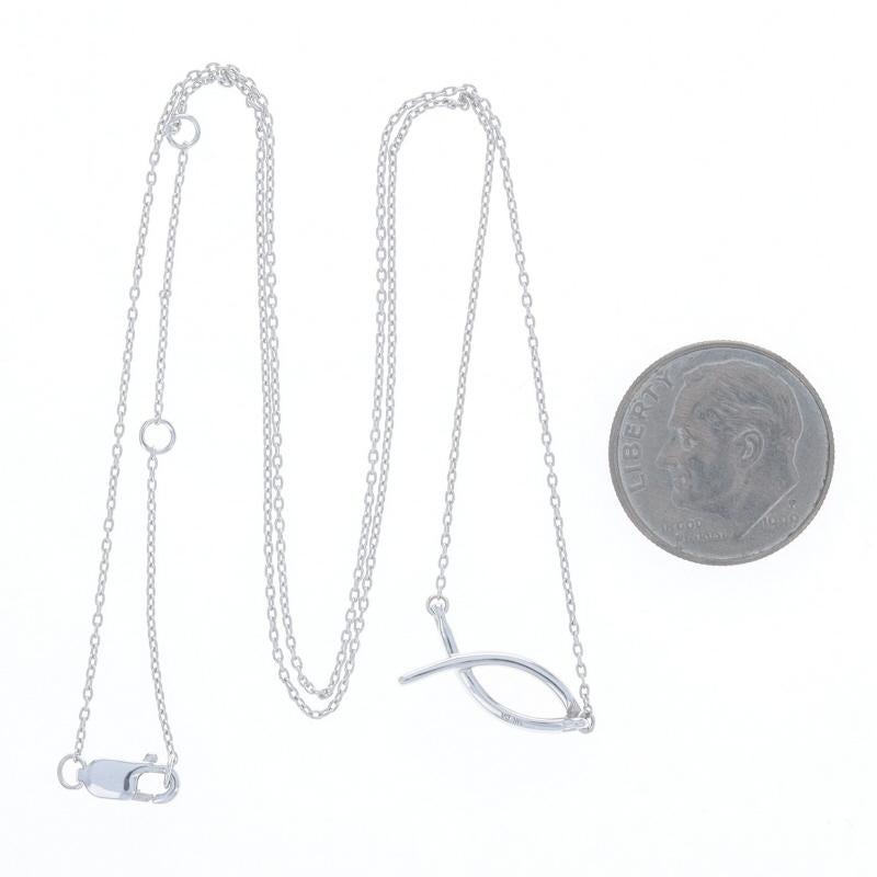Donna Collana con ciondolo Ichthys in oro bianco da 16