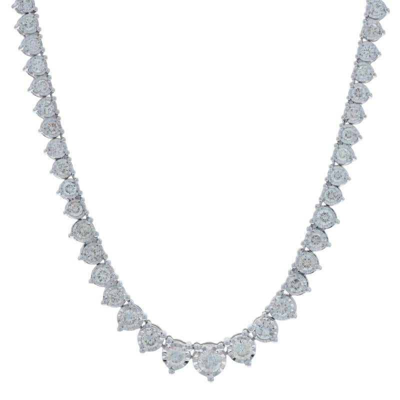 Diseño:  Conjunto Ilusión Collar Tenis

Contenido de metal: Oro blanco de 14 quilates

Información sobre Stone

Diamantes naturales
Quilate(s) 2,64ctw
Talla: Redondo brillante
Color: K - L - M
Claridad: I1 - I2

Quilates totales: 2,64ctw

Estilo de