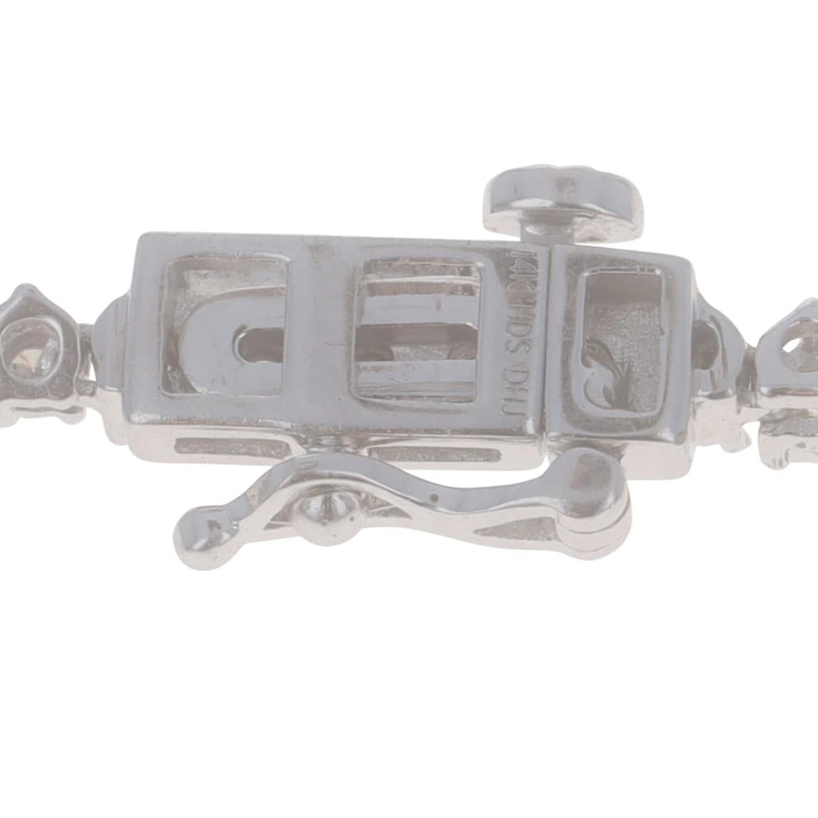 Collar Tenis Graduado Oro Blanco Conjunto Ilusión Diamantes 17 1/2