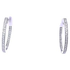 White Gold Diamond In and Out Earrings