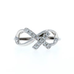 White Gold Diamond Infinity Cross Ring - 10k Round .16ctw Everlasting Faith
