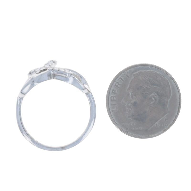 White Gold Diamond Infinity Cross Ring - 10k Round .16ctw Everlasting Faith For Sale 1