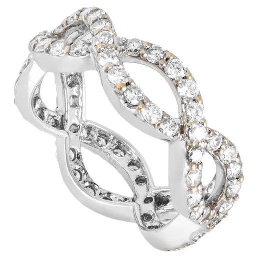 White Gold Diamond Infinity Full Eternity Ring 1.72ct For Sale