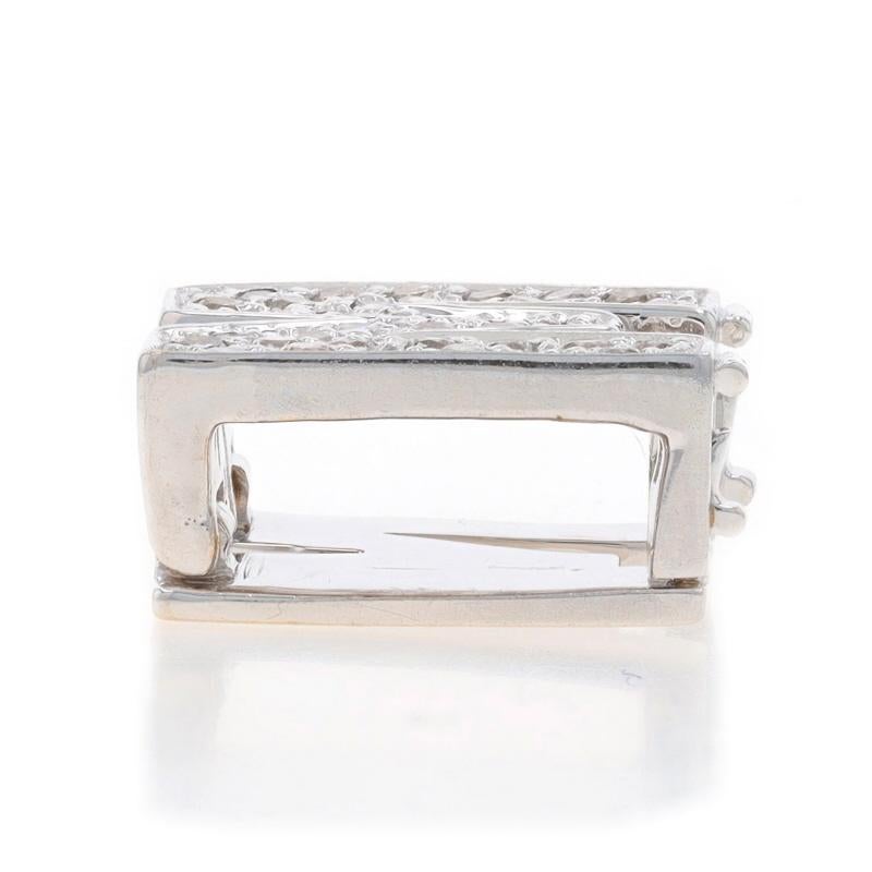 Taille ronde Or blanc Diamant Initial M Collier Enhancer Clip Charm 14k Round.35ctw en vente
