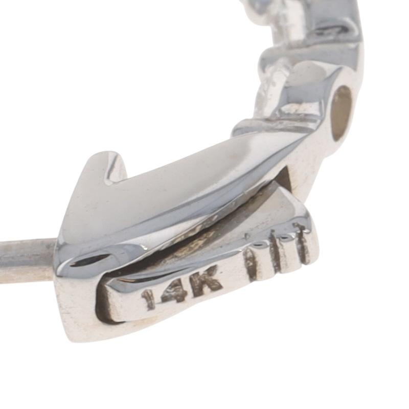 Orecchini a cerchio in oro bianco con diamanti all'interno e all'esterno - 14k Rotondo 1,15ctw in vendita 1