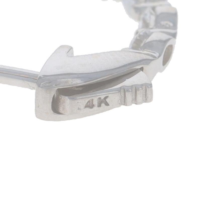 De las mujeres Pendientes de aro de oro blanco con diamantes dentro-fuera -14k Brillante redondo 1.15ctw Perforados