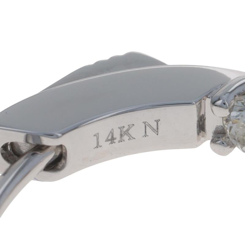 Orecchini a cerchio in oro bianco con diamante Inside-Out 14k a brillante rotondo 2,45ctw con foro in vendita 1