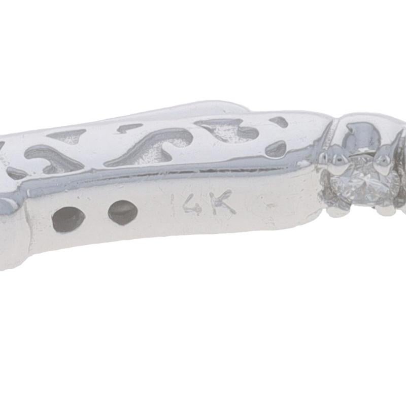 Orecchini a cerchio in oro bianco con diamanti all'interno e all'esterno - 14k a brillante rotondo 4ctw con foro In condizioni ottime in vendita a Greensboro, NC