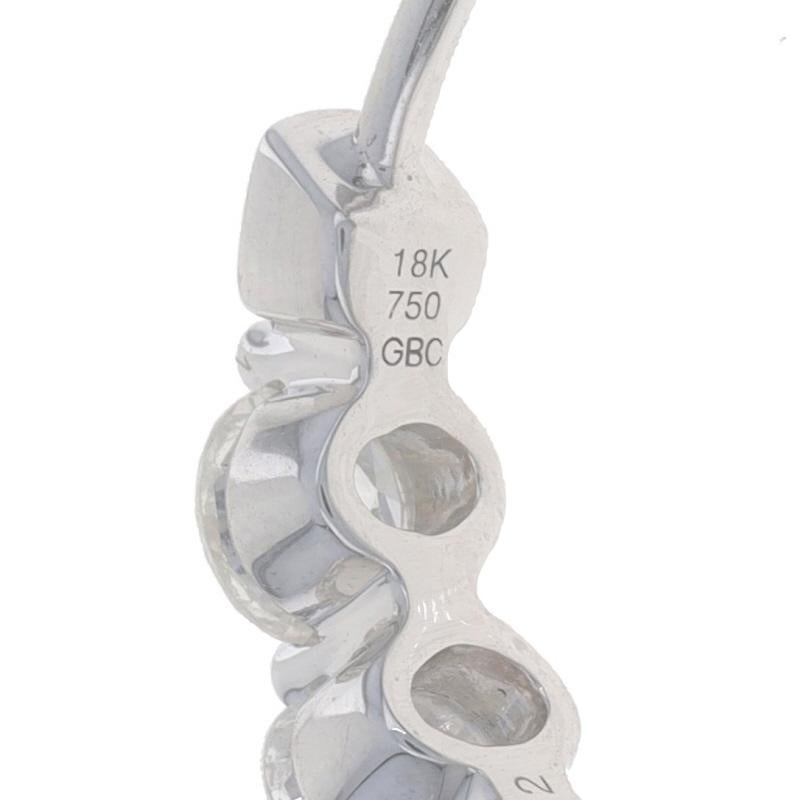 White Gold Diamond Inside-Out Hoop Earrings -18k Round Brilliant 2.97ctw Pierced 1