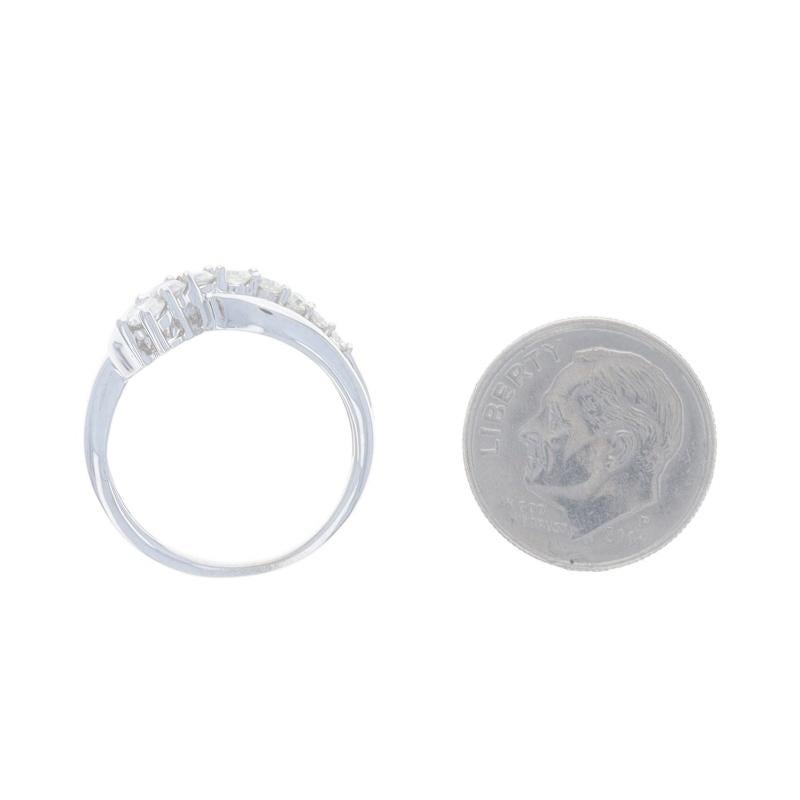 Weißgold Diamant Journey Crossover Ring - 10k Runde Brillant .45ctw Liebe 1