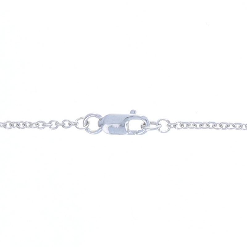 Women's White Gold Diamond Journey Halo Necklace 14k Rnd & Baguette 1.50ctw Twist Adjust For Sale