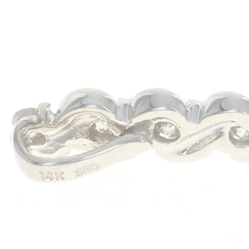 Women's White Gold Diamond Journey Pendant 14k Round .25ctw Cascading Spiral Ribbon Love For Sale