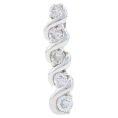 Pendentif diamant en or blanc 14k Round .25ctw Cascade Spiral Ribbon Love