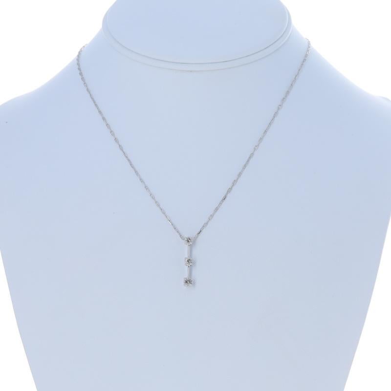 Collar Colgante de Oro Blanco Diamante Viaje 14k Brillante Redondo .20ctw Corte redondo en venta