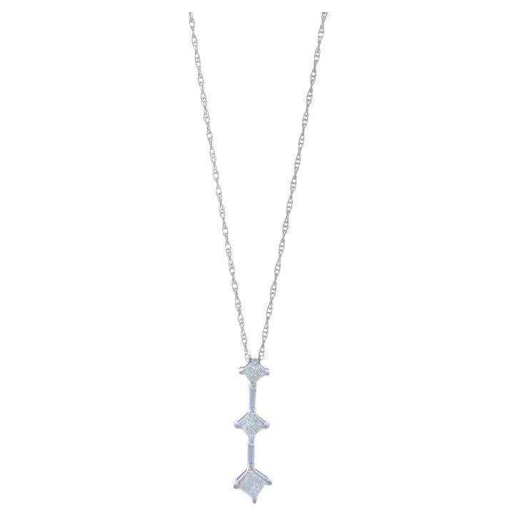 Collana con diamante Journey in oro bianco 7 1/4" 18" - 14k Princess .33ctw in vendita