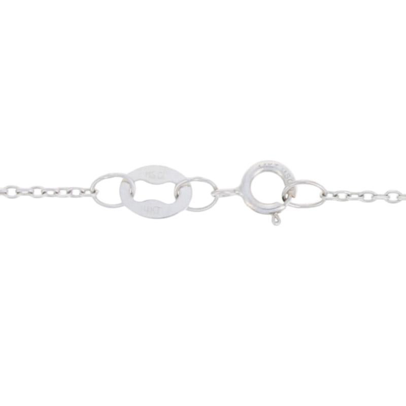 White Gold Diamond Lariat Necklace - 14k Round Brilliant .48ctw Adjustable In New Condition For Sale In Greensboro, NC