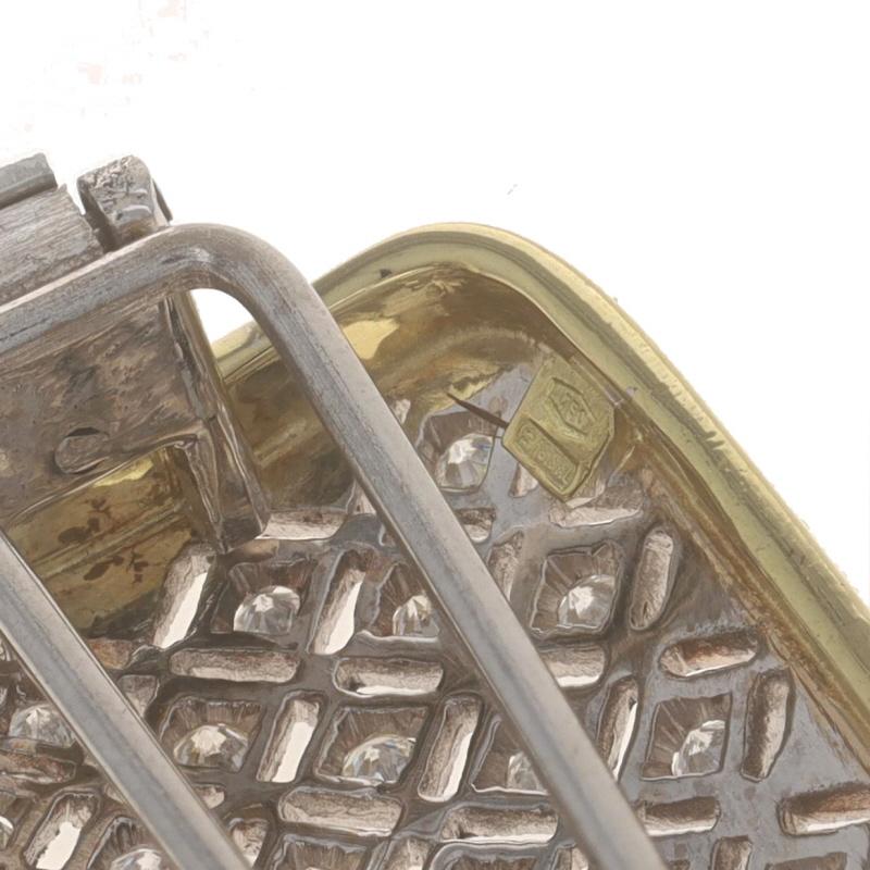 Latticework-Brosche aus Weißgold mit Diamanten - 18k runder 1,00ctw geätzter Milgrain-Anstecknadel im Zustand „Hervorragend“ im Angebot in Greensboro, NC